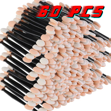 60 Pack Chrome Pigment Pen Eyeshadow Applicators Brushes